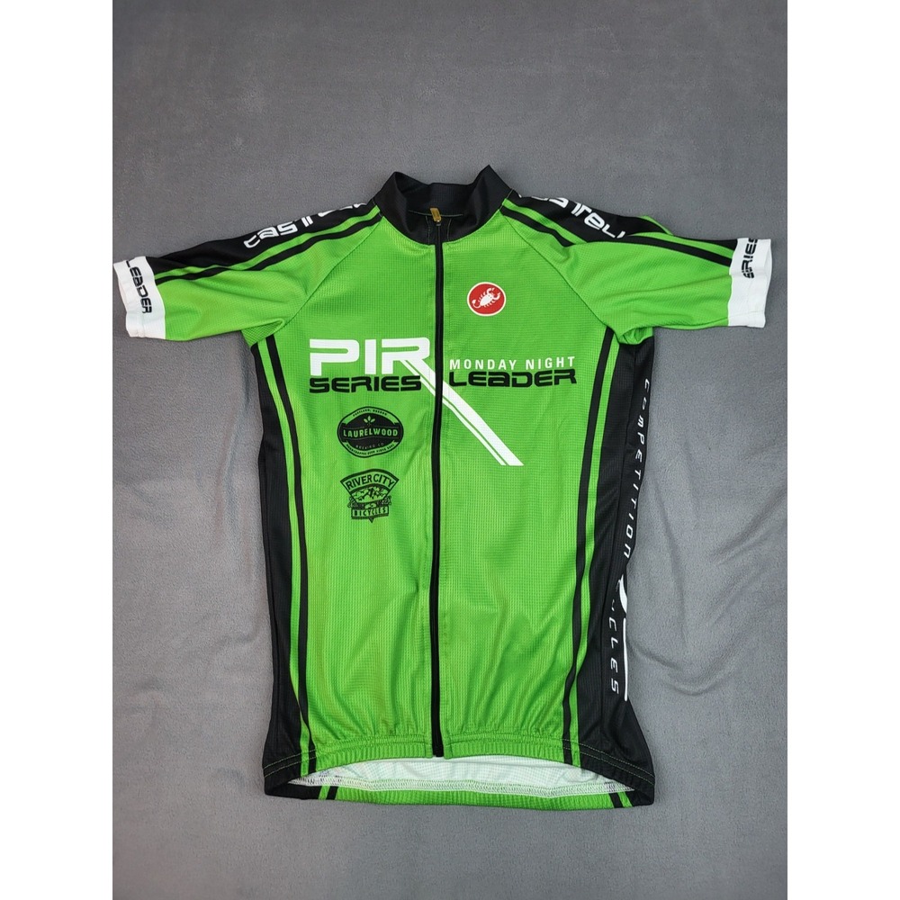 Castelli Rosso Cycling Jersey Adult Small Green PIR Series Monday‎ Leader Bike